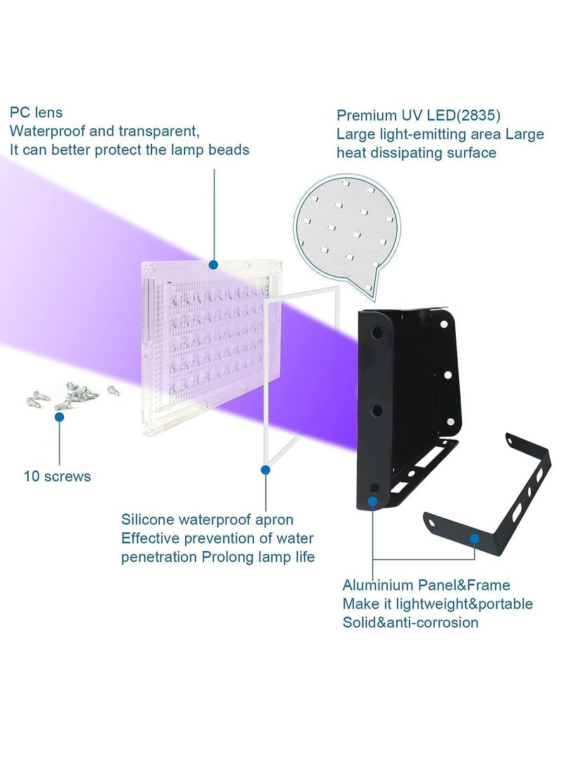 395nm Uv Black Light Led Fluorescence Detection Stage Atmosphere Light Uv Shadowless Glue Curing Lamp (50W-European Standard Plug) - Image 2